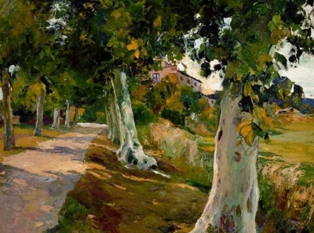 &quot;El paseo&quot;, óleo s / t, 97 x 130 cm.
